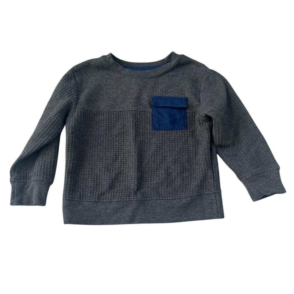 Okie Dokie Boys Gray and Blue Long Sleeve Shirt 2T